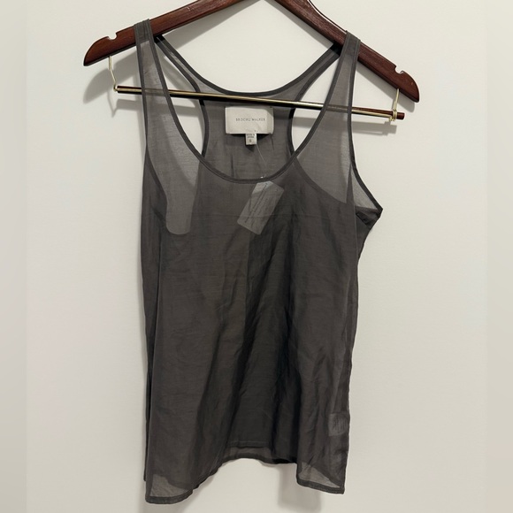 NWT Brochu Walker Women’s Driftwood Grey Silk Blend Layered Tank Size S - Picture 1 of 4